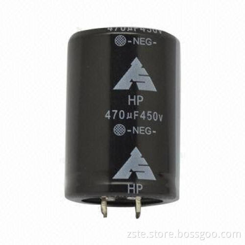Snap-in e-cap, HP series, 400V, 470uf specially designed for welding machine